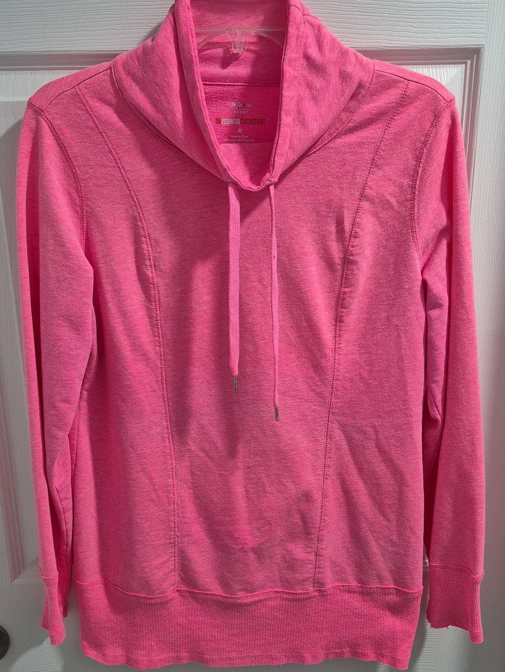 Style & Co. Hot Pink Cowl-Neck Pullover Hoodie